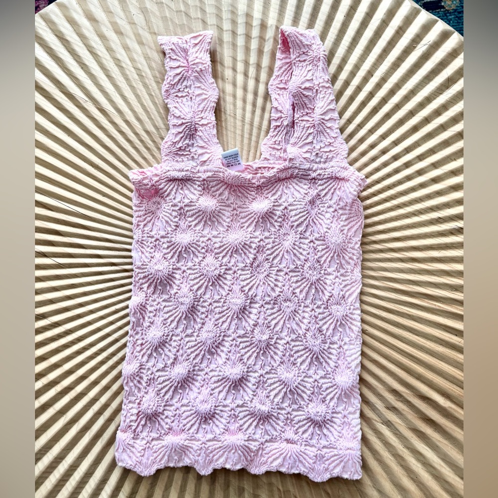 T.J.Maxx Pink Textured Knit Tank Top